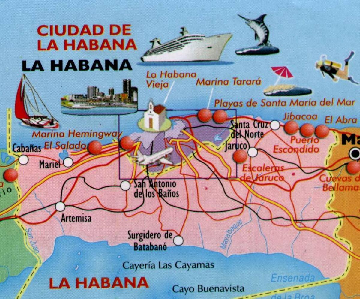 kartta Havana rannat