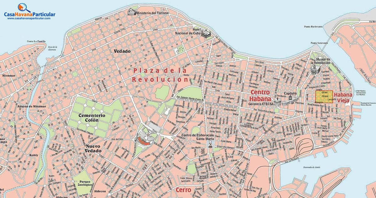 kaupungin katu kartta Havana Kuuba