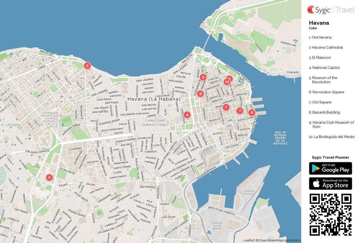 Havana Kuuba turisti kartta