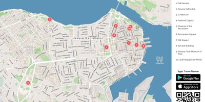 Havana Kuuba turisti kartta